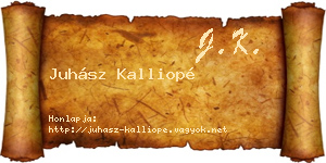 Juhász Kalliopé névjegykártya